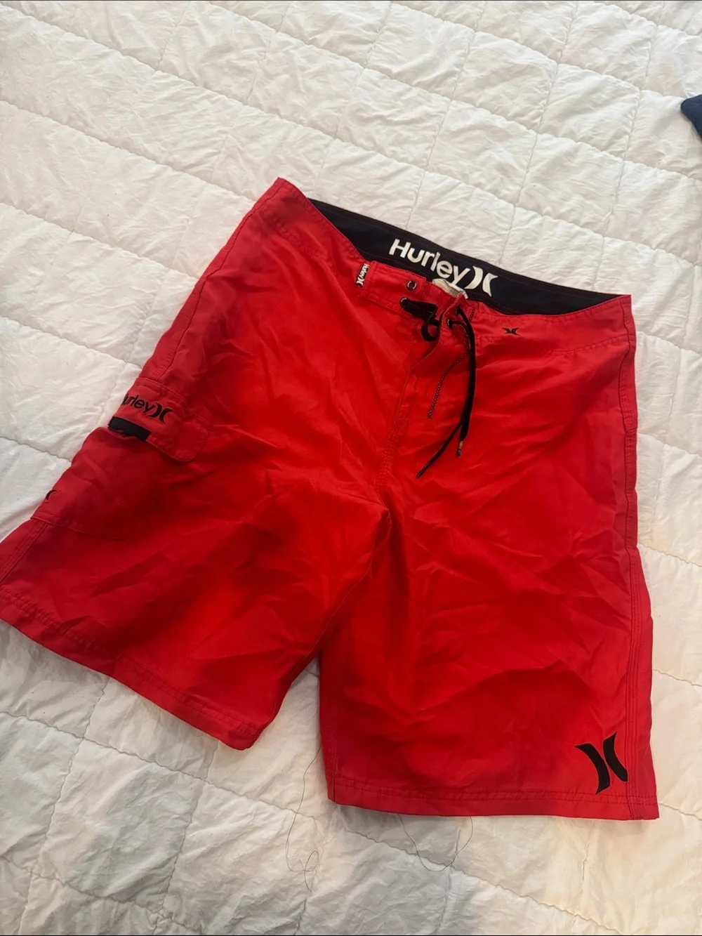 Hurley Red Men’s Boardshorts with Black Waistband